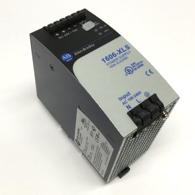Used Allen Bradley 1606-XLS240E DIN Power Supply, 100-240VAC In, 24VDC 10A Out, 240W