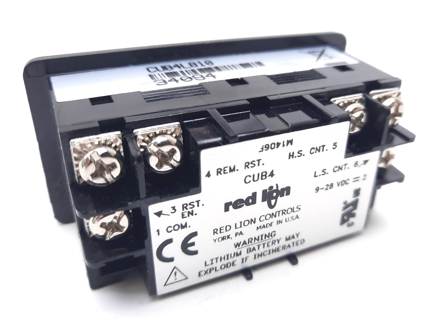 Used Red Lion CUB4L810 8 Digit Counter 3.6 VDC, 28VDC, NEMA 4X?IP65 Lithium Battery