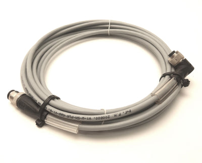 New – Open box Pepperl+Fuchs V1-W-5M-PUR-ABG-V1-G Cordset A-Coded M12 4-Pin Angled to Straight