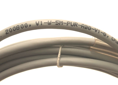 New – Open box Pepperl+Fuchs V1-W-5M-PUR-ABG-V1-G Cordset A-Coded M12 4-Pin Angled to Straight