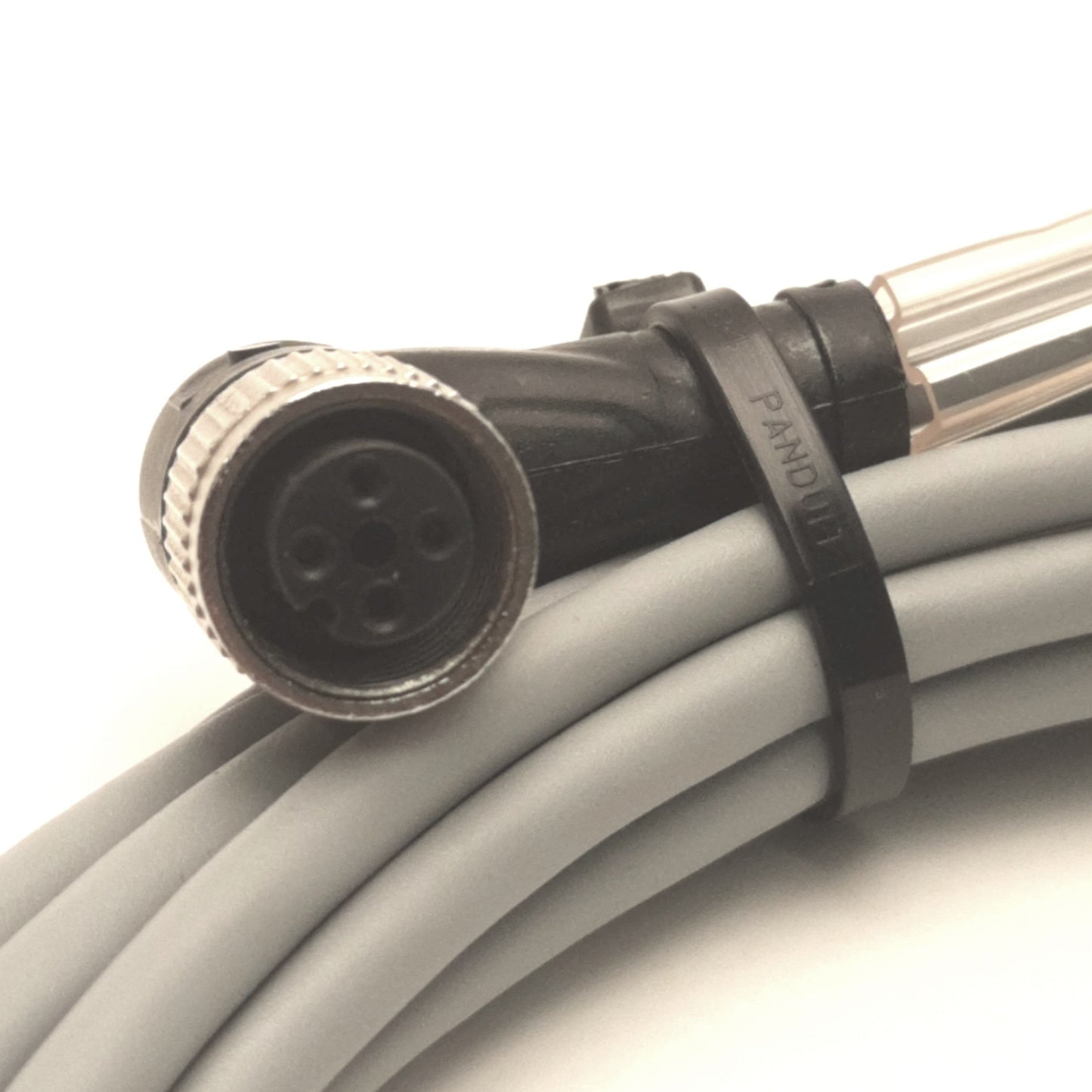 New – Open box Pepperl+Fuchs V1-W-5M-PUR-ABG-V1-G Cordset A-Coded M12 4-Pin Angled to Straight