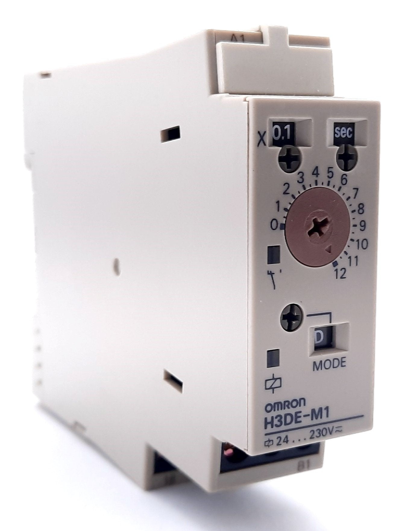Used Omron H3DE-M1 Solid State DIN Multi-Function Timer, 0.1s-120hr, 24-230VAC/DC
