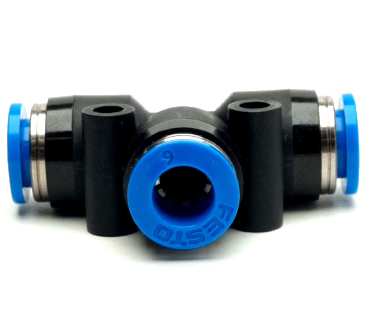 New – Open box Lot of 7 FESTO QST-6 153129 SER J2 T-Connector, 6mm Push to Connect, 6bar Max