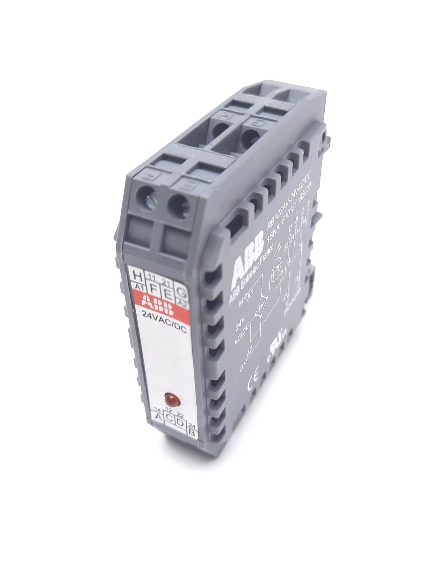 Used Entrelec RB122AV-24VAC-DC Relay Module, 24V Coil, 1 DPDT, 12V/250V