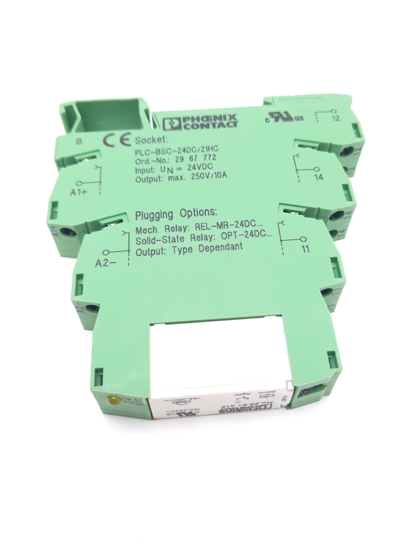 Used Phoenix Contact PLC-BSC-24DC/21HC Terminal Block 24VDC w/Relay 2961312