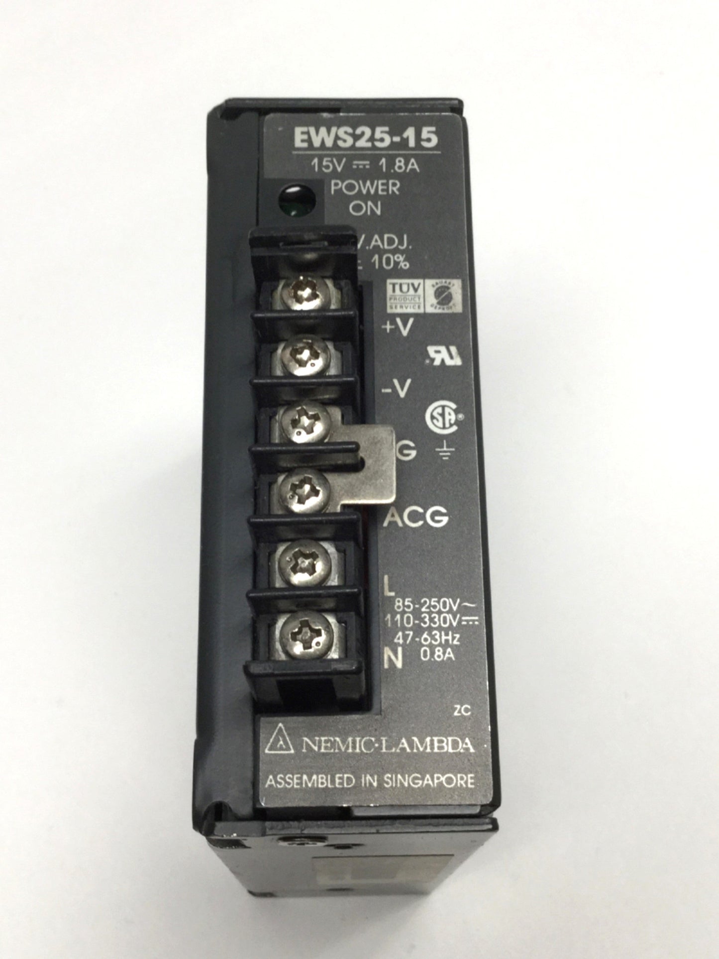 Used Nemic Lambda EWS25-15 Power Supply 85-250VAC In, 15VDC 1.8A Out 25W