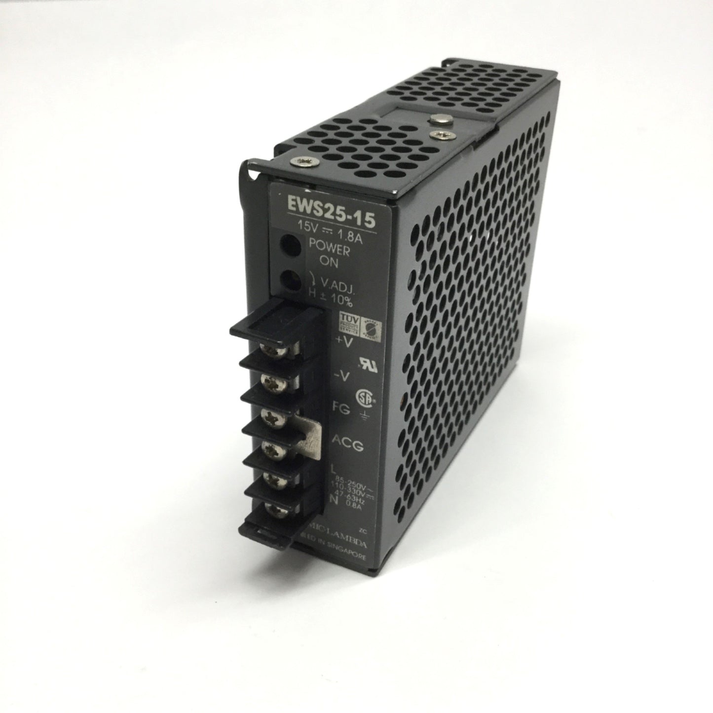 Used Nemic Lambda EWS25-15 Power Supply 85-250VAC In, 15VDC 1.8A Out 25W