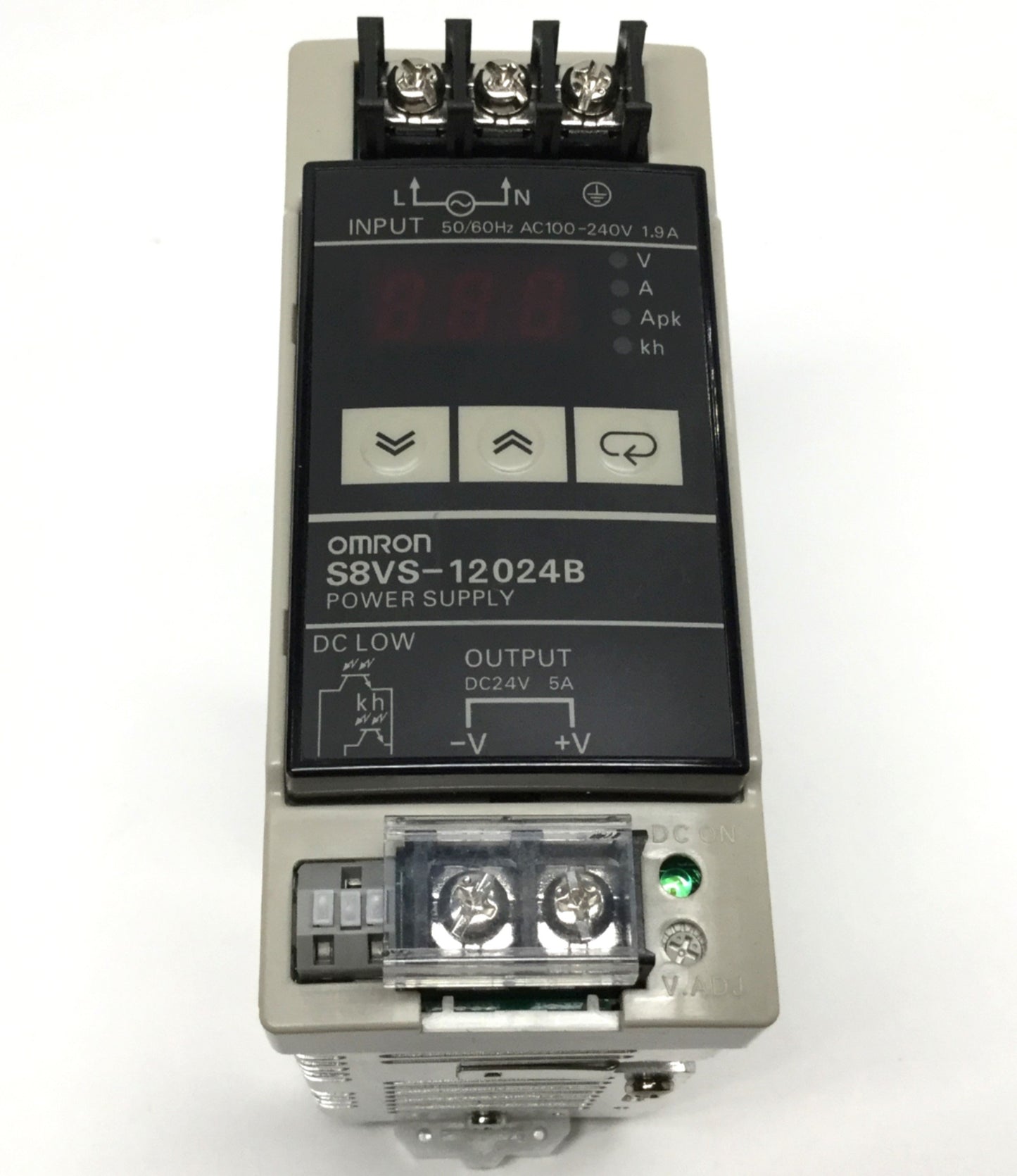 Used Omron S8VS-12024B /ED2 Switch Mode Power Supply 100-240VAC In, 24VDC 5A Out 120W