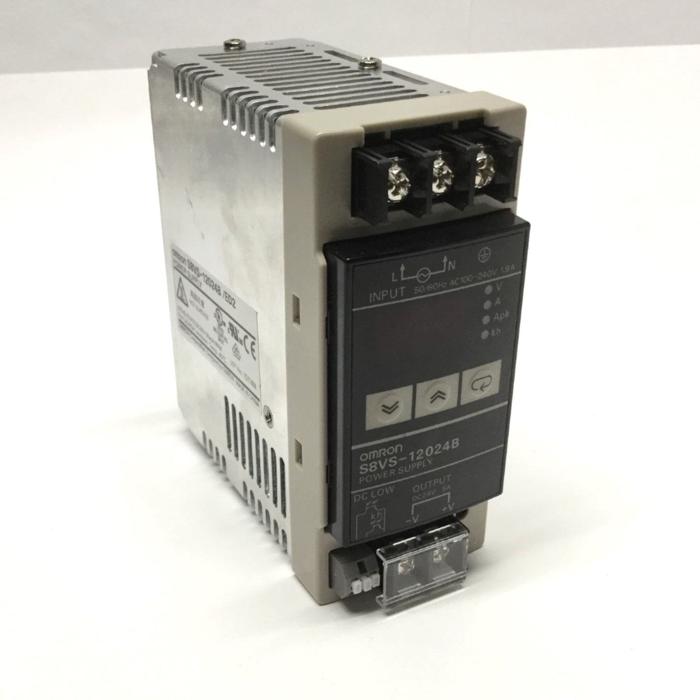 Used Omron S8VS-12024B /ED2 Switch Mode Power Supply 100-240VAC In, 24VDC 5A Out 120W
