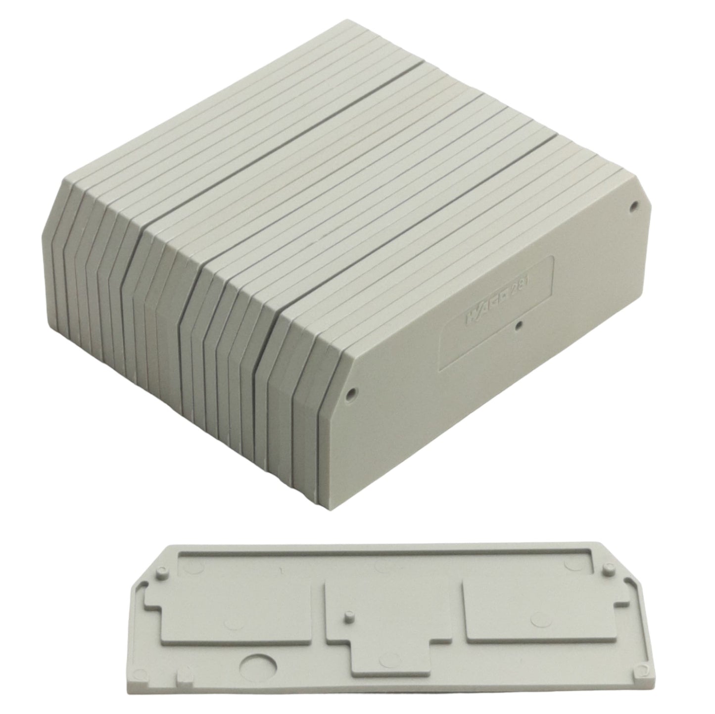 New – Open box Lot of 25 Wago 281-324 Terminal End And Intermediate Plate, 2.5mm Width