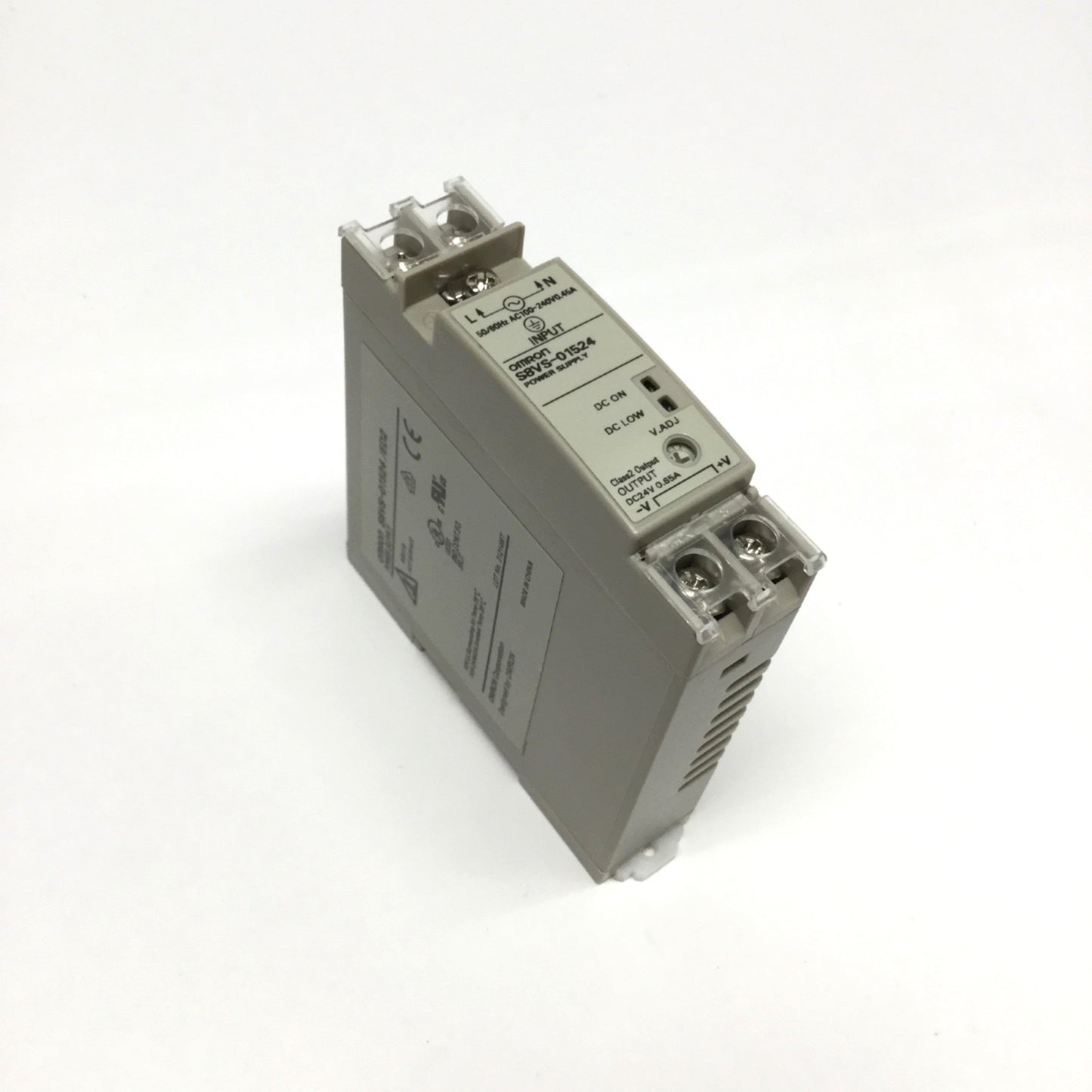 Used Omron S8VS-01524 /ED2 DIN Rail Power Supply 100-240VAC In, 24VDC 0.65A Out 15W