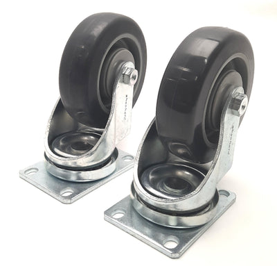 New – Open box Lot of 2 Shepherd Casters PGS40138ZN-TPU32GG Swivel Casters, 4x1-1/4", 300Lb Cap