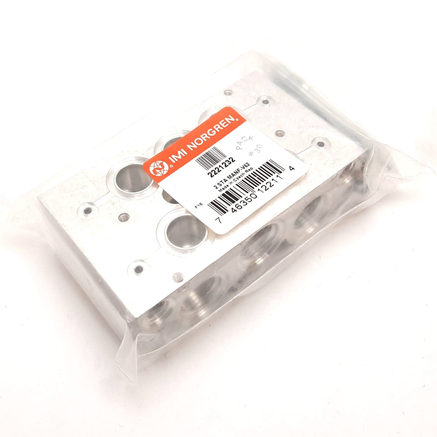 New Norgren 2221232 V62 Series Manifold Plate, 2-Station