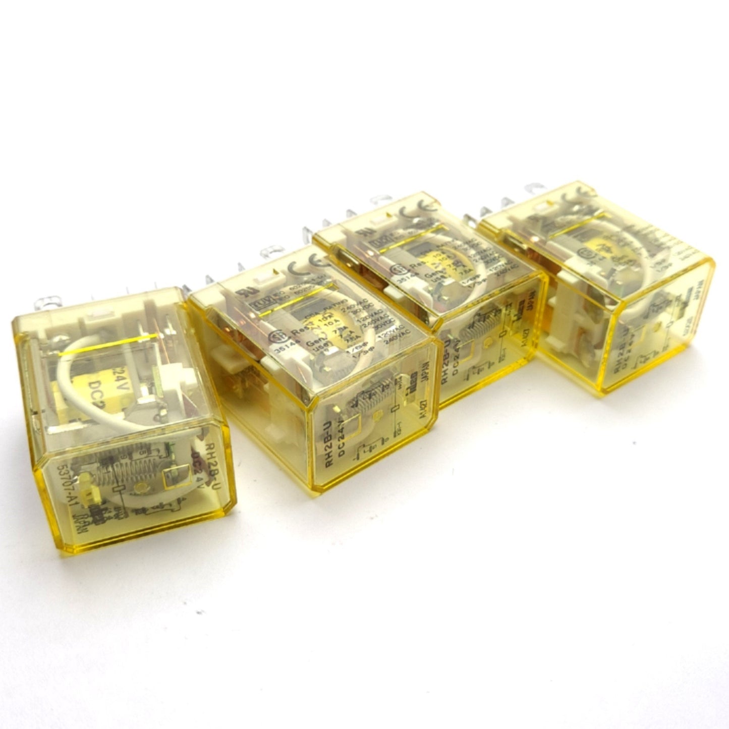 Used Lot of 4 IDEC RH2B-U DC24V General Purpose Relay DPDT 24VDC Coil 240VAC 10A