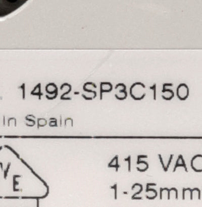 Used Allen Bradley 1492-SP3C150 Series C Circuit Breaker 3 Pole 15A 415 VAC