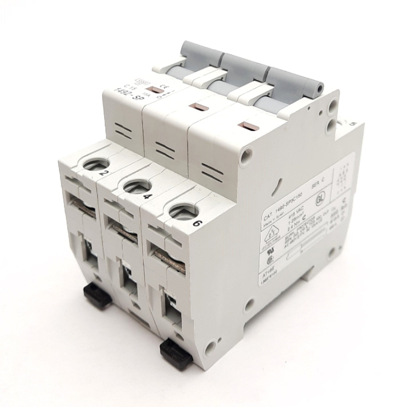 Used Allen Bradley 1492-SP3C150 Series C Circuit Breaker 3 Pole 15A 415 VAC