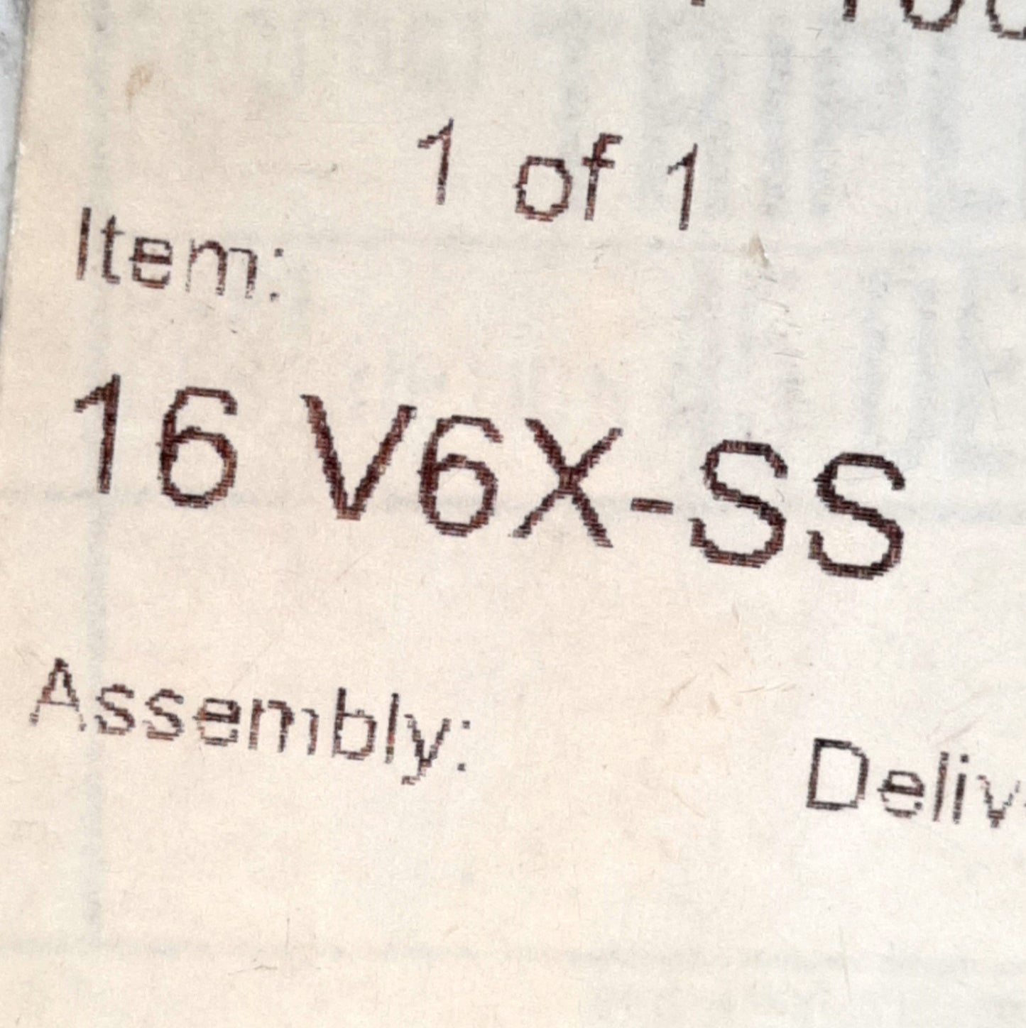 New – Open box PARKER 16 V6XV-S Triple-Lok 37° Flare JIC Tube Fitting and Adapter 4000PSI