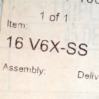 New – Open box PARKER 16 V6XV-S Triple-Lok 37° Flare JIC Tube Fitting and Adapter 4000PSI