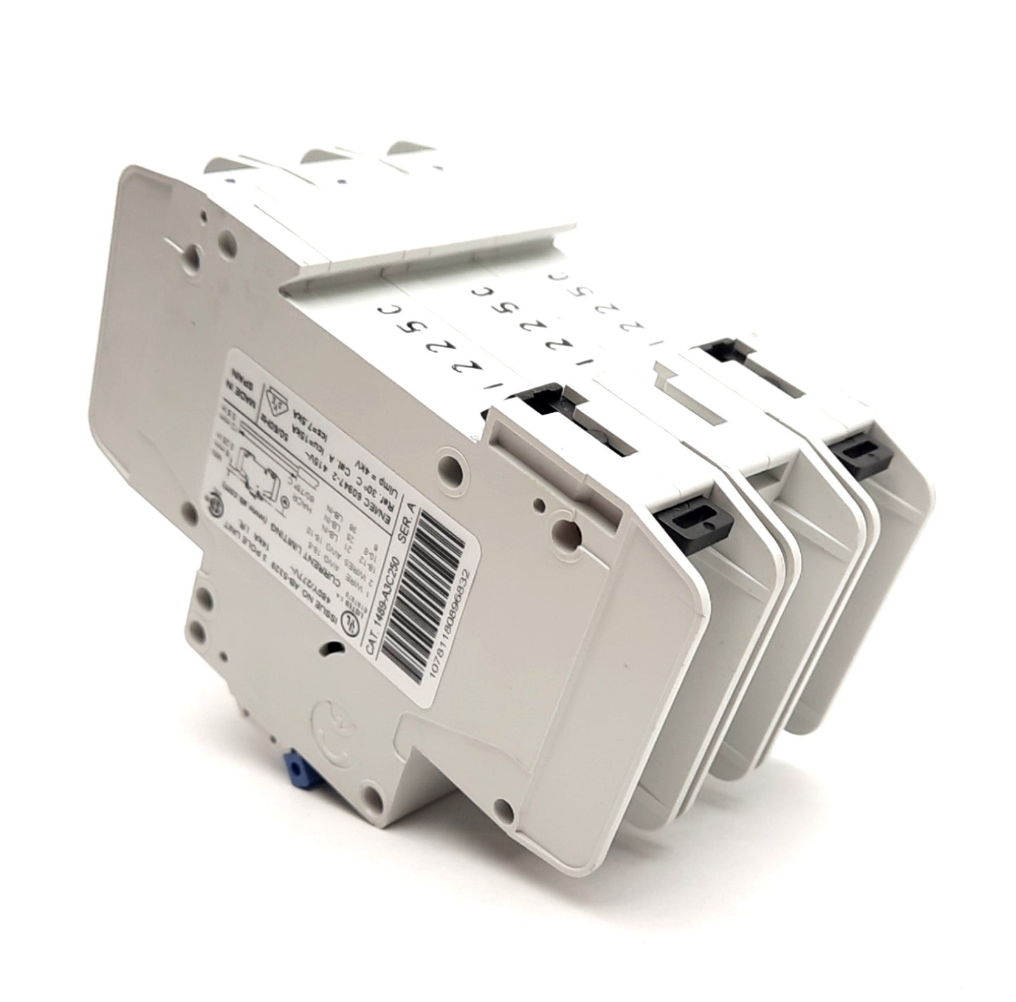 New – Open box Allen Bradley 1489-A3C250 Circuit Breaker, 3POLE, 25A, 480Y/277VA DIN RAIL
