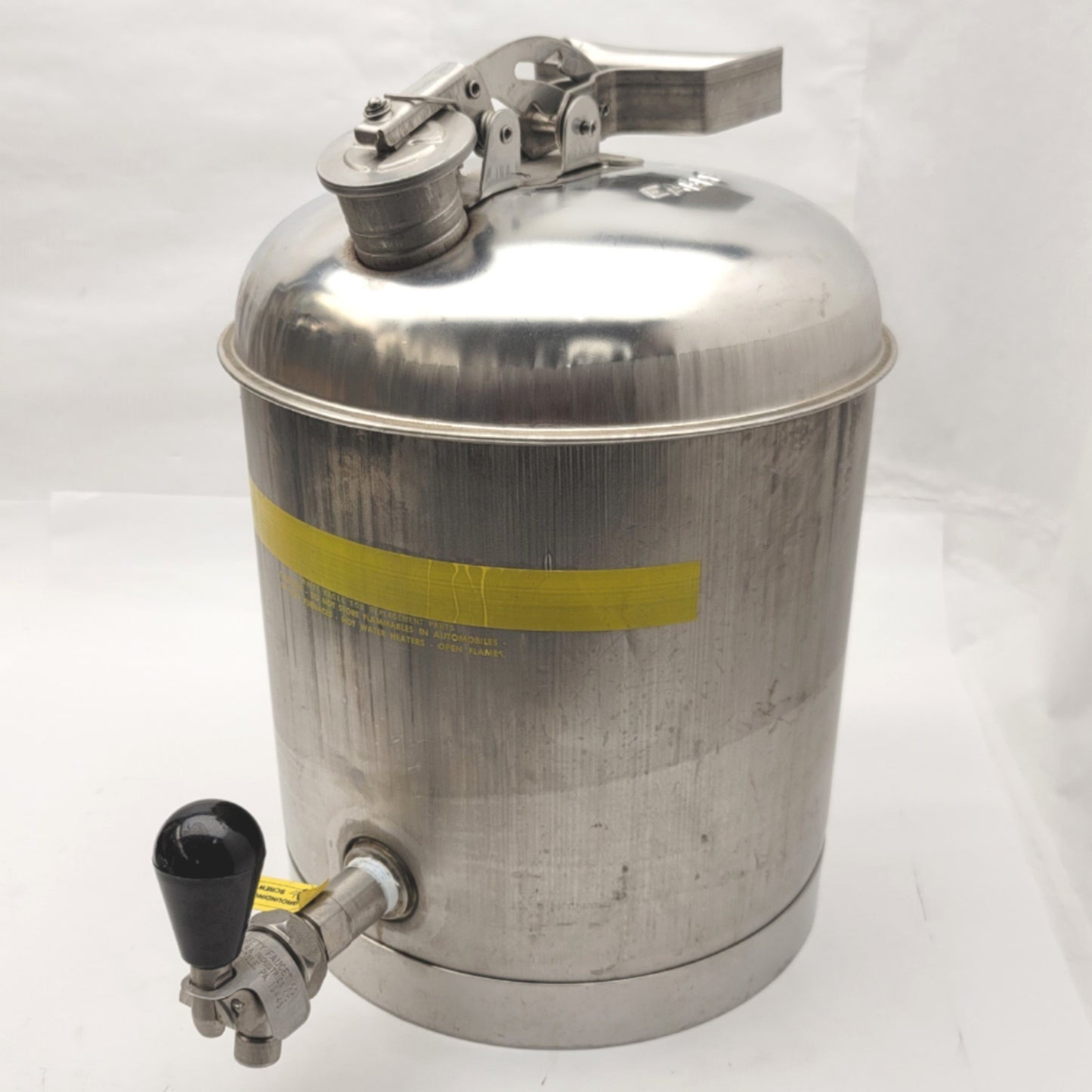 New – Open box Eagle 1327 Stainless Steel Safety Can With Faucet And Flame Arrester 5 Gallon
