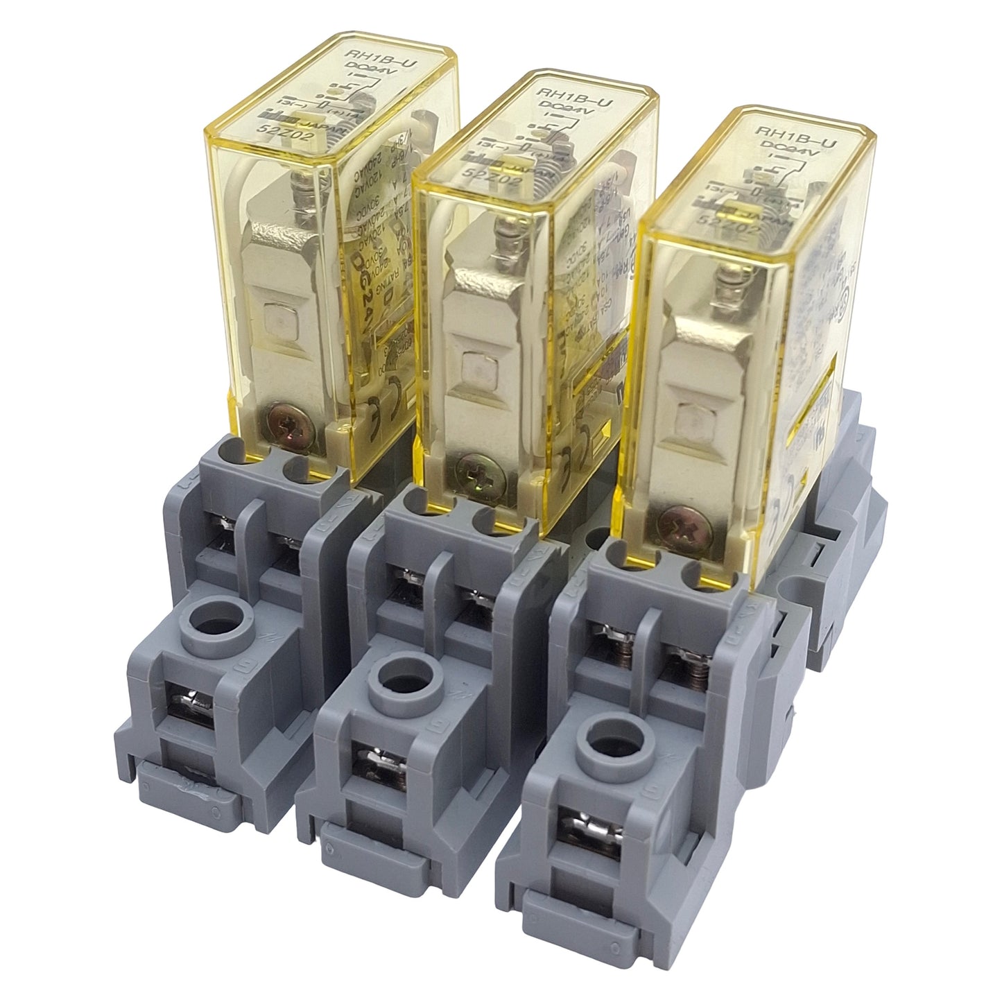Used Lot of 3 IDEC RH1B-U DC24V Power Relay Plug in SPDT 10Amp 24VDC 1 Pole w/ Socket