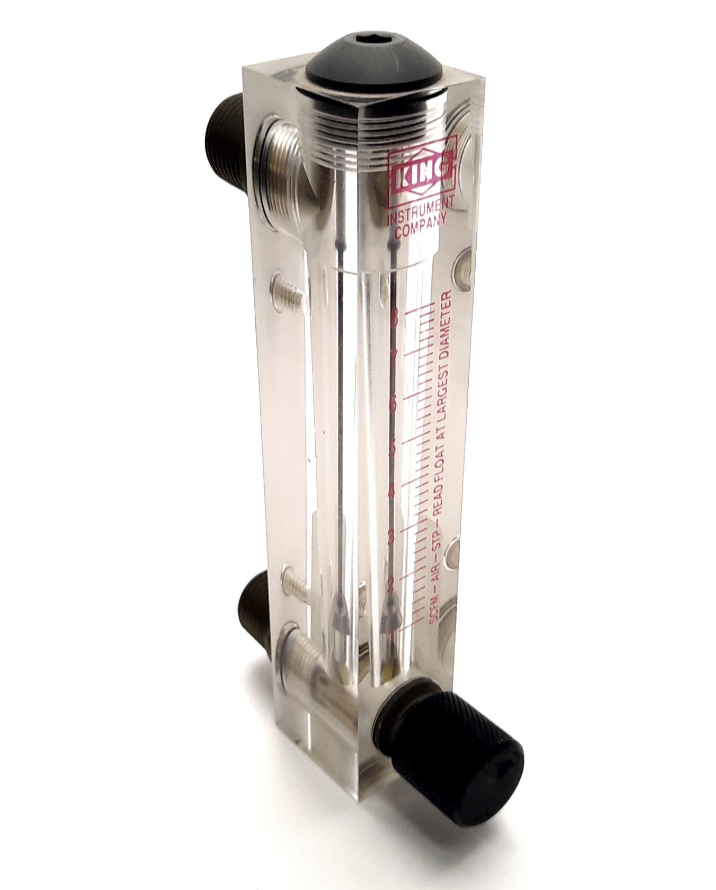 Used King Instruments 7530-1-1-1-3C03 Rotameter, 3" Scale, 8 SCFM Air, 100 PSIG Max