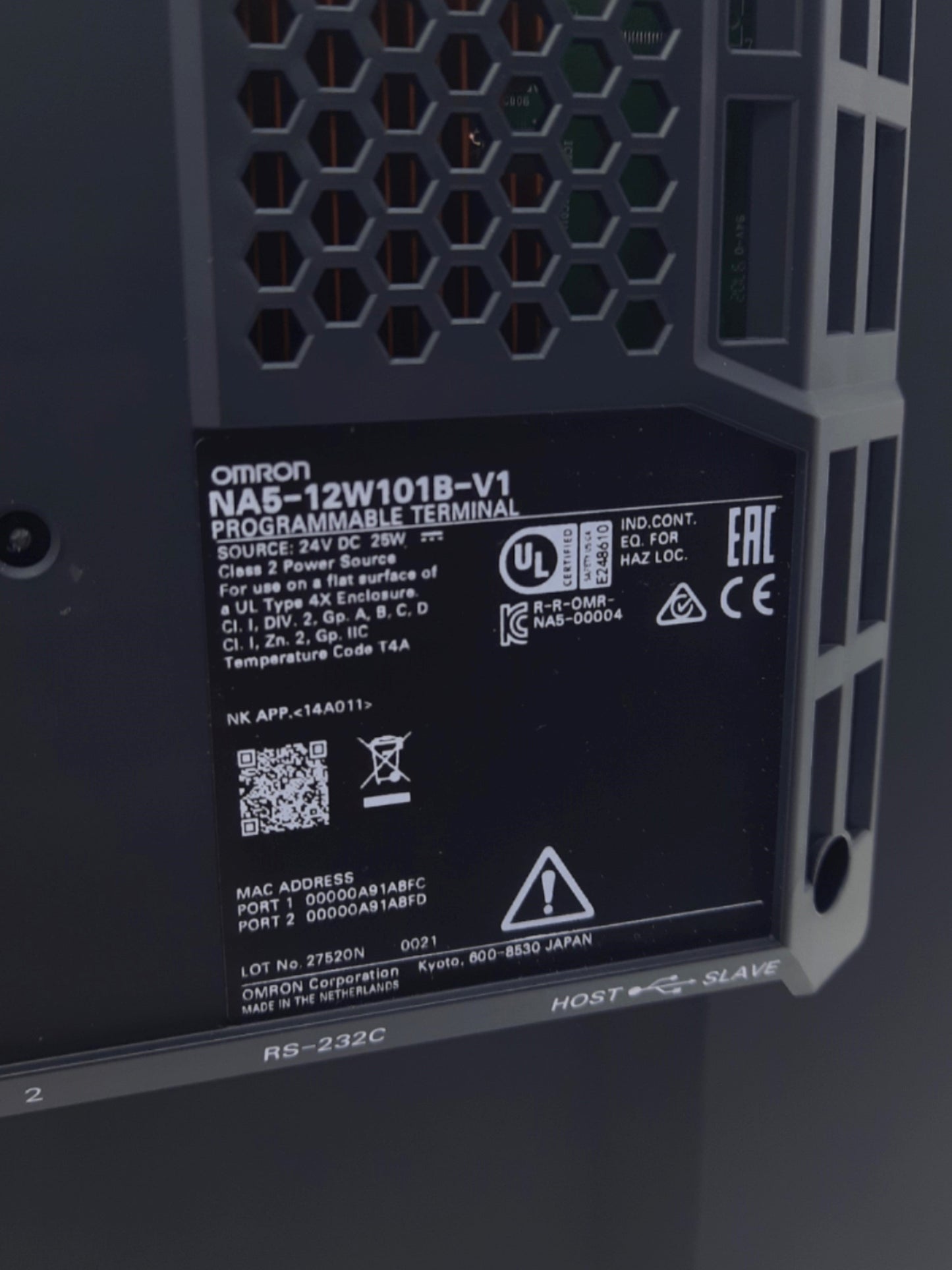 New Omron NA5-12W101B-V1 HMI Terminal Touch Screen Panel 12", 1280x800 resolution