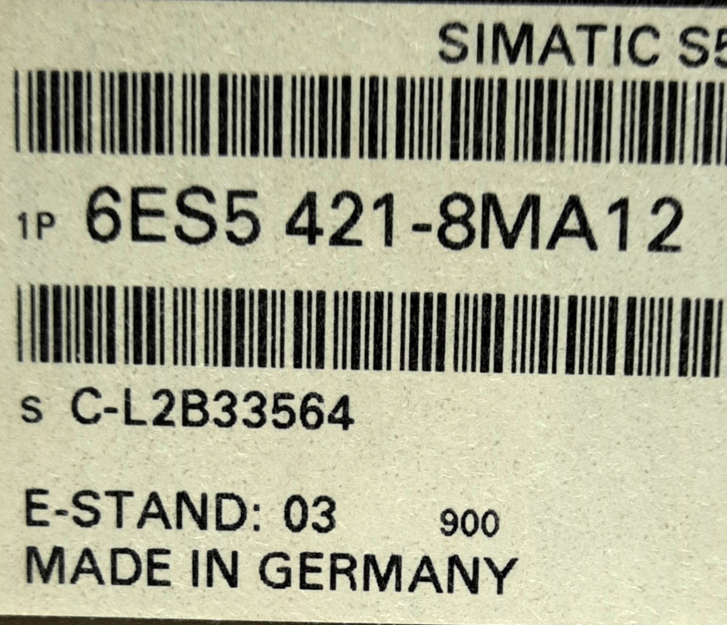 Used SIEMENS 6ES5421-8MA12 Digital Input Module, 24VDC For S5-90U/-95U/-100U, 8 Input