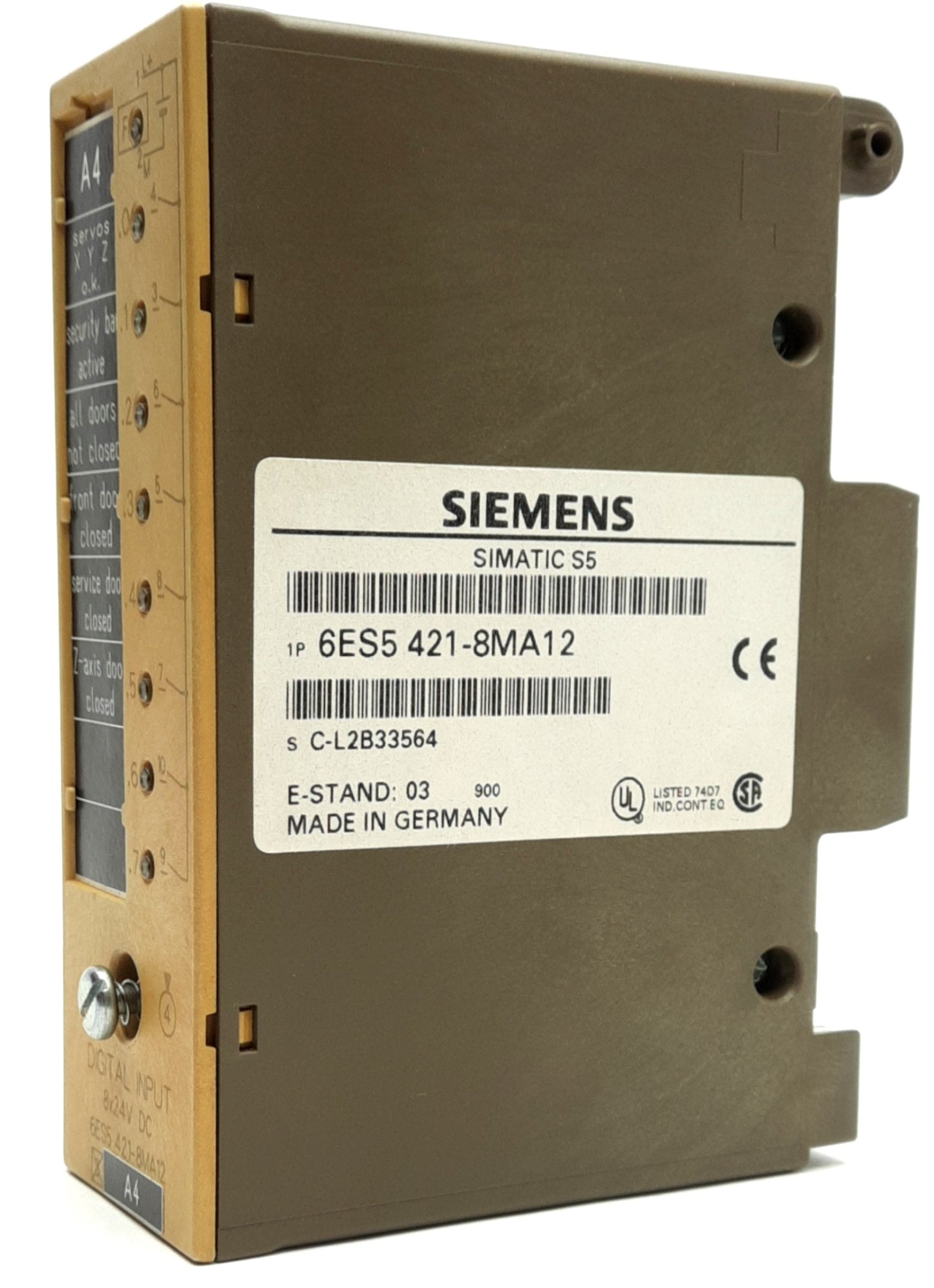 Used SIEMENS 6ES5421-8MA12 Digital Input Module, 24VDC For S5-90U/-95U/-100U, 8 Input