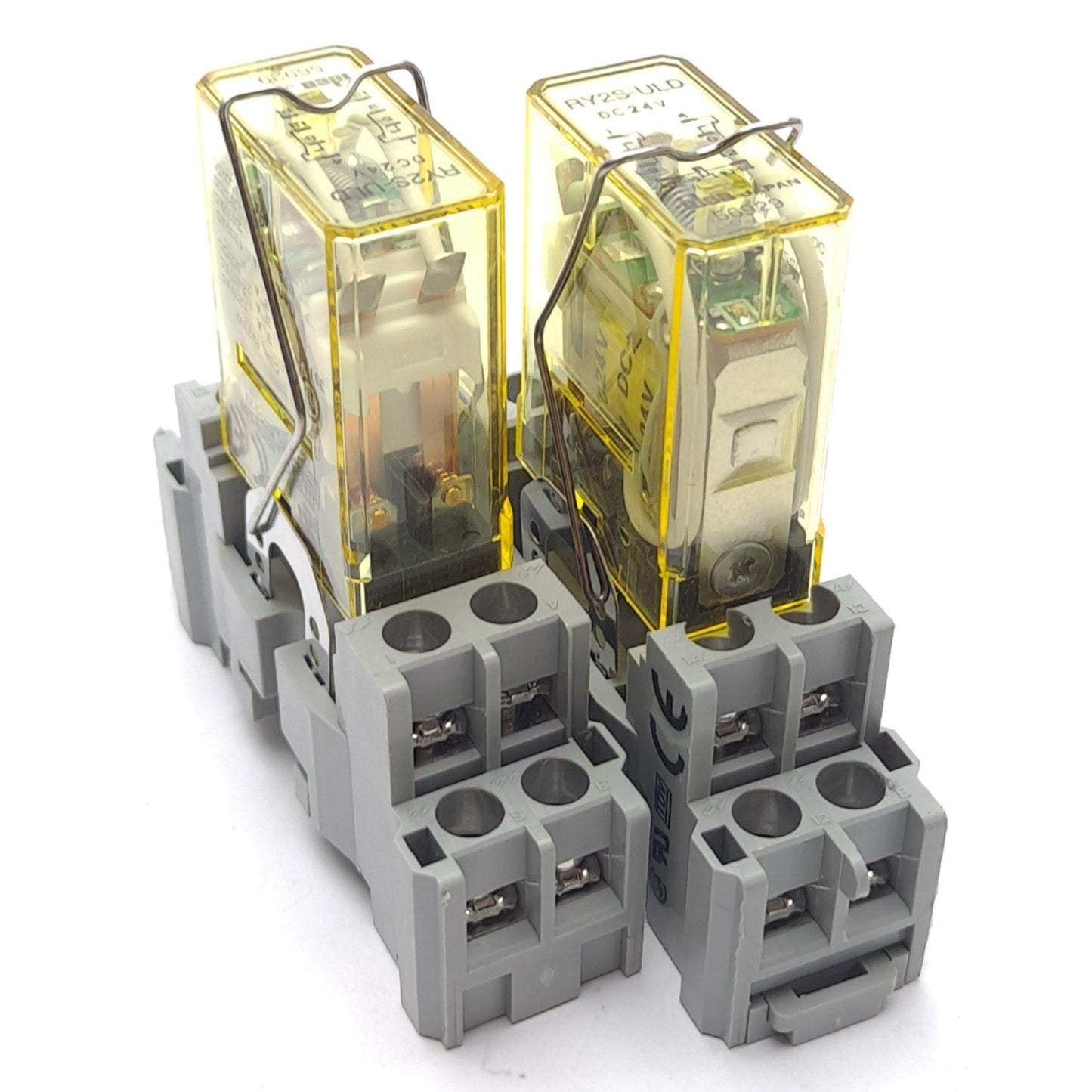 Used Lot of 2 IDEC RY2S-ULDC24V Power Relay 24 VDC Coil, 3A, 300VAC, DPDT