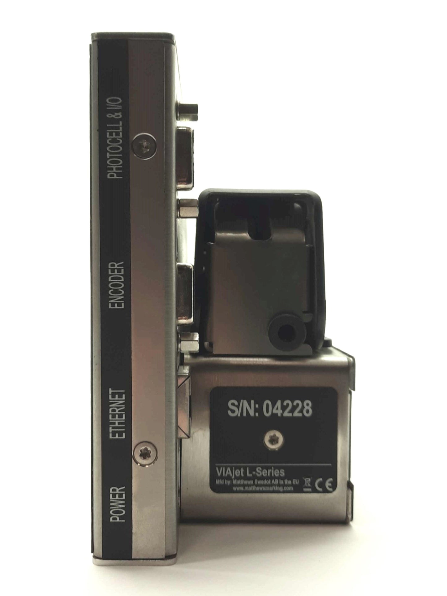 Used Mathews Marking System VIAjet L12 Print Head 1/2" Height 1,600/169FPM @ 75/600DPI