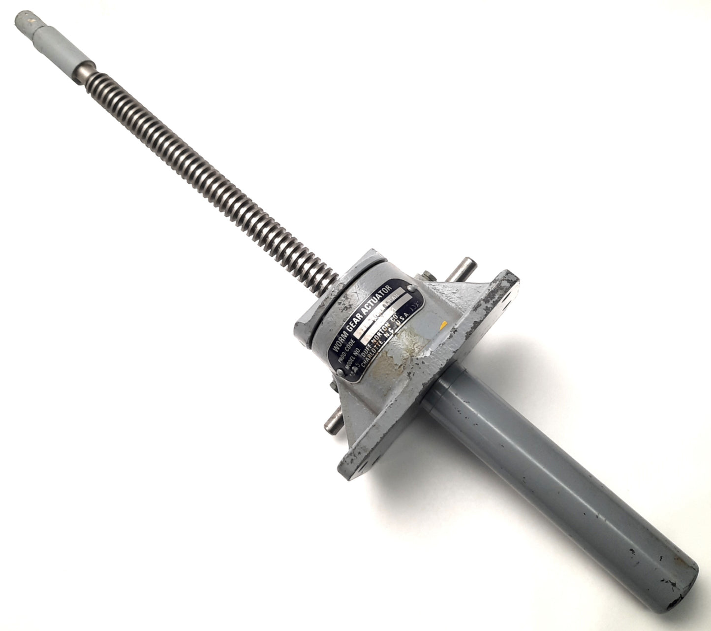 Used Duff Norton M2002-1301 Worm Gear Actuator 2 Ton Capacity, 130mm Travel, Threaded