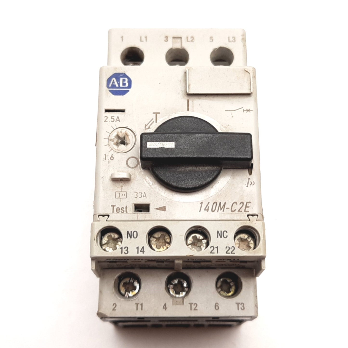 Used Allen Bradley 140M-C2E-B25 Motor Protector Circuit Breaker 3-Pole 1.6-2.5A 600V