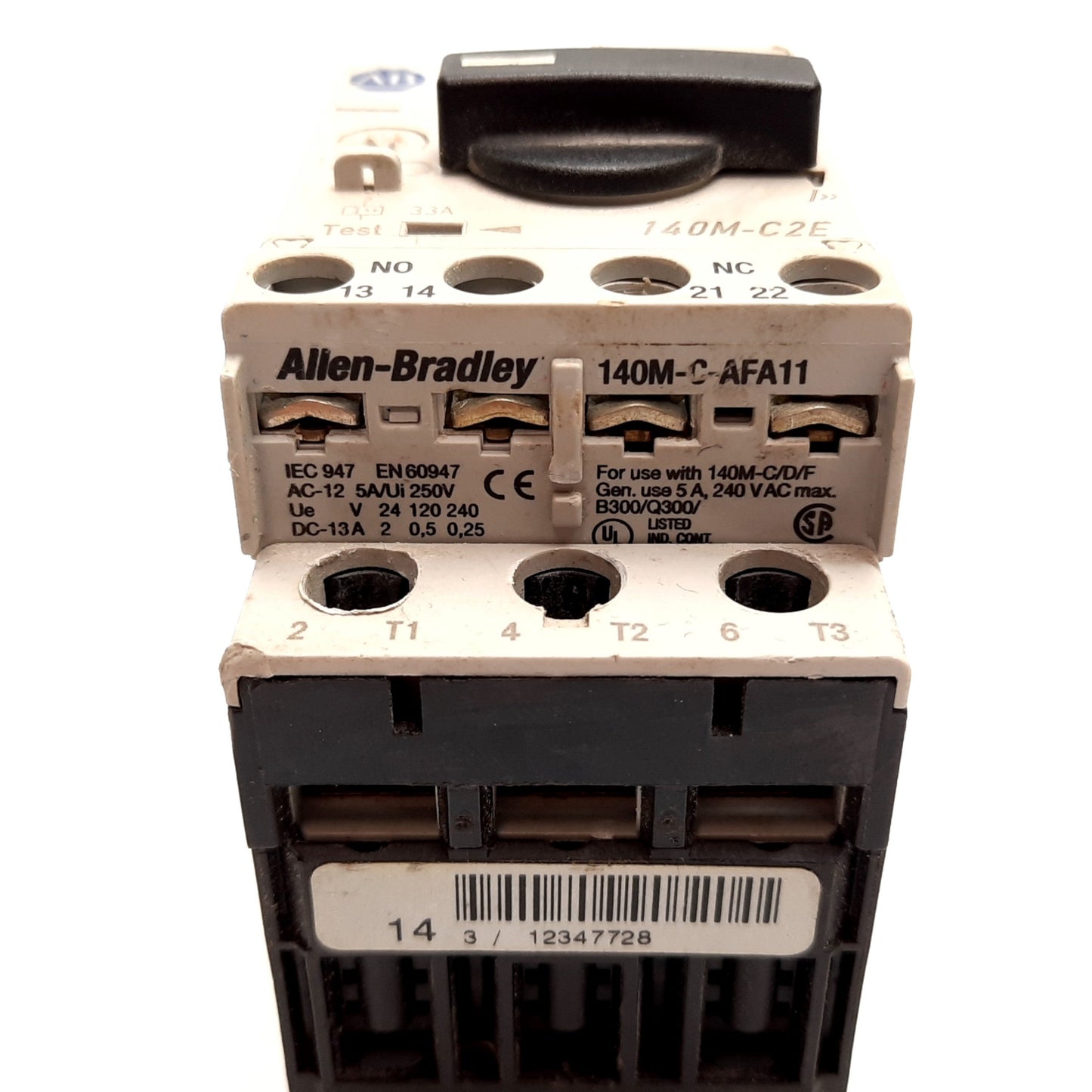Used Allen Bradley 140M-C2E-B25 Motor Protector Circuit Breaker 3-Pole 1.6-2.5A 600V