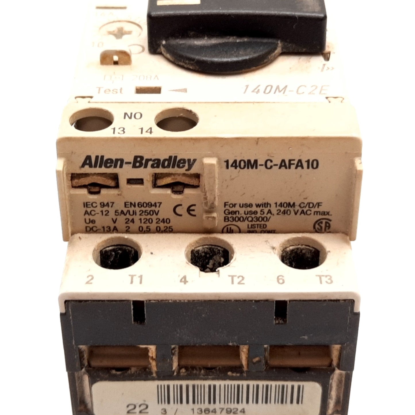 Used Allen Bradley 140M-C2E-C16 Motor Protector Circuit Breaker 3-Pole 10-16A 600V