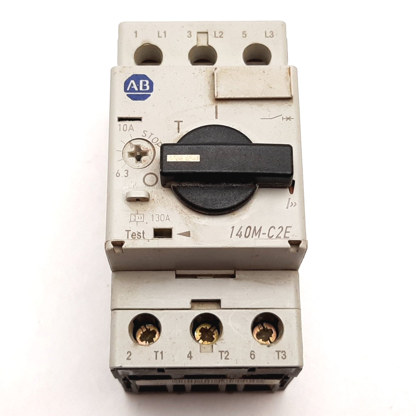 Used Allen Bradley 140M-C2E-C10 Motor Protector Circuit Breaker 3-Pole 6.3-10A 600VAC