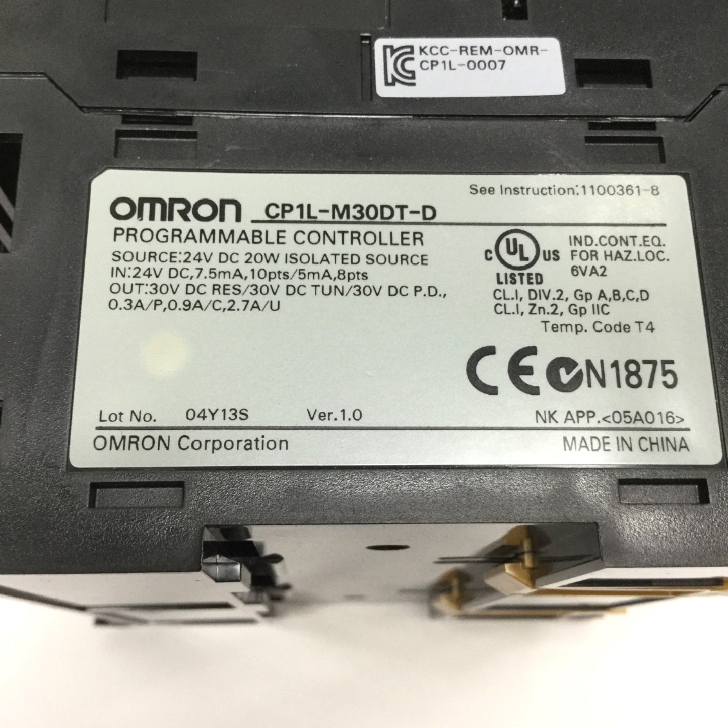 Used Omron CP1L-M30DT-D Sysmac PLC Programmable Controller 18 IN /12 OUT NPN, 24VDC