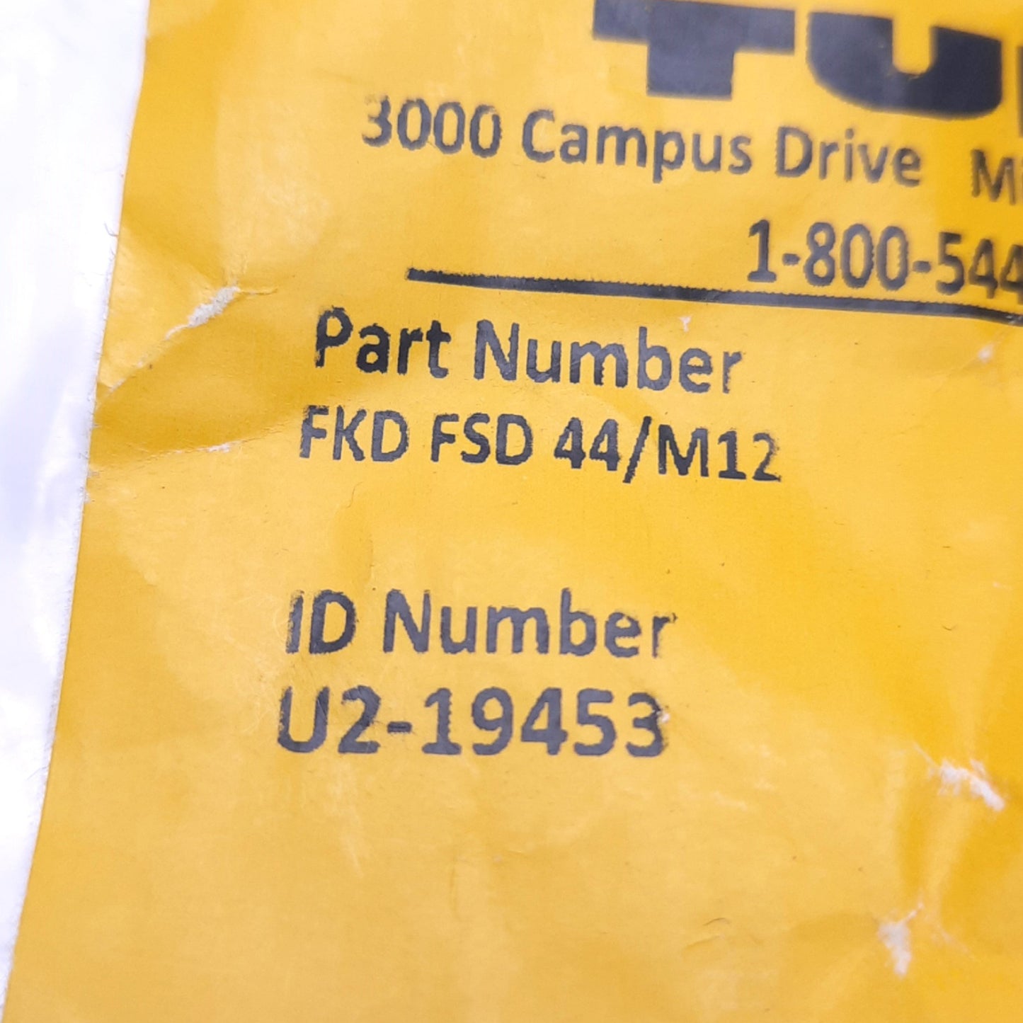 New – Open box Turck FKDFSD44/M12 / U2-19453 Ethernet Receptacle M12 4-Pin M/F, 150V 4A