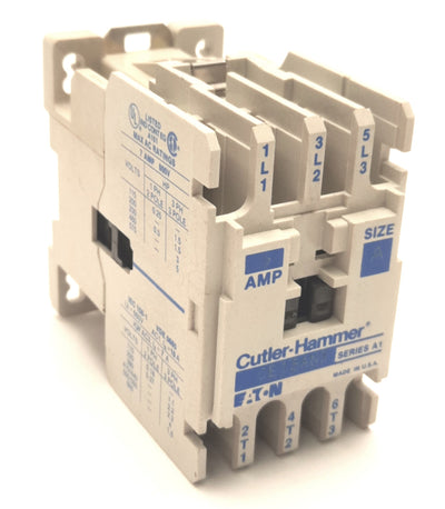 Used Cutler Hammer CE15AN3 Contactor 7A 3Pole, 120VAC Coil, 1 NO, 1/4HP Max