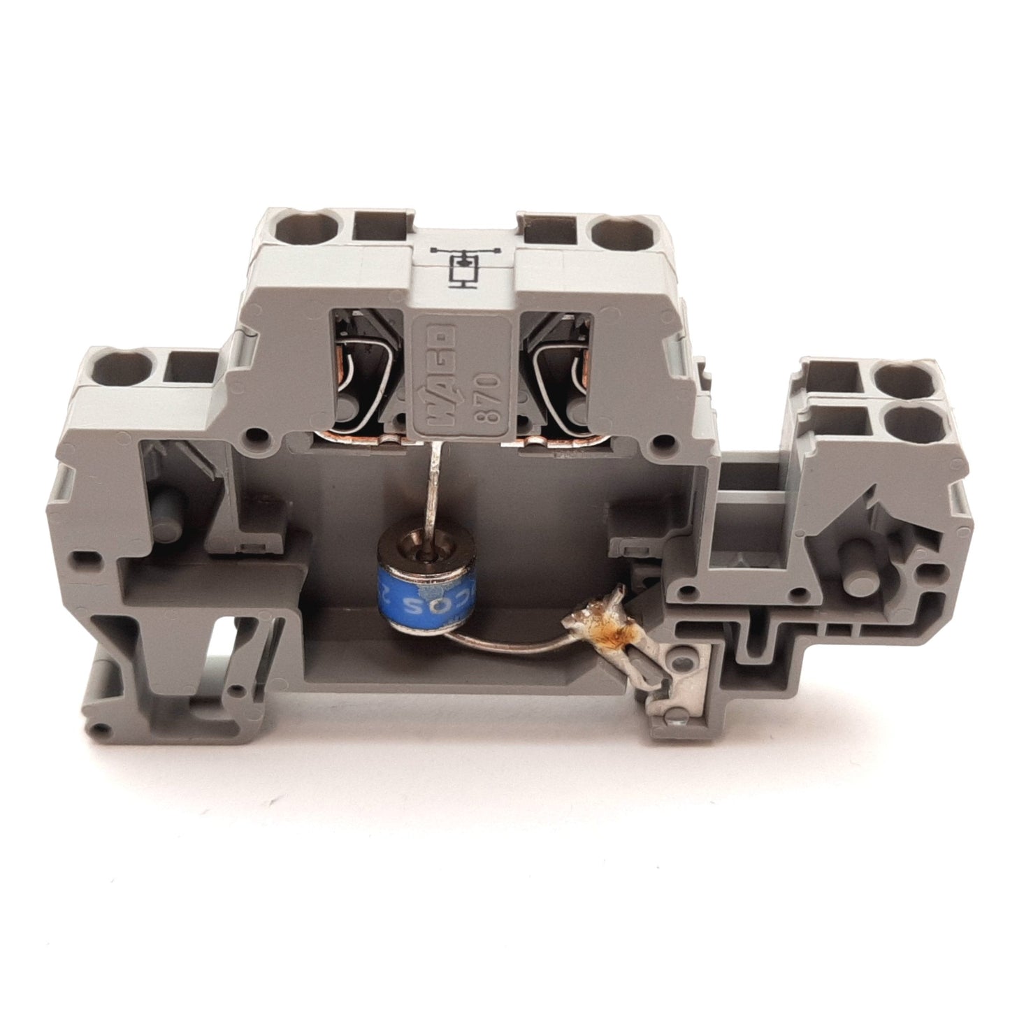 New Wago 870-523/281-580 Terminal Block with Suppressor, Rating: 110/120VAC