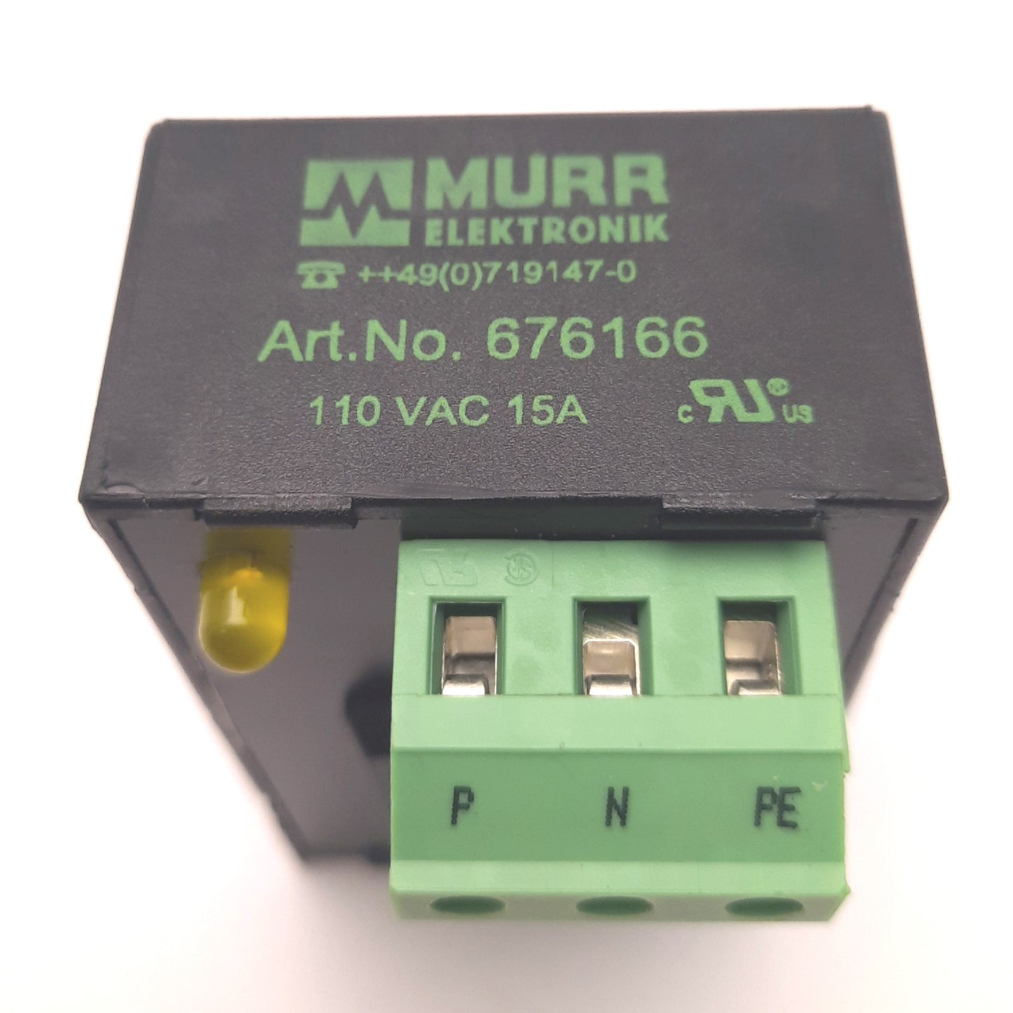 Used MURR Elektronik 676166 MSVD Power Socket NEMA5-15 With LED, 110V AC 15A, DIN