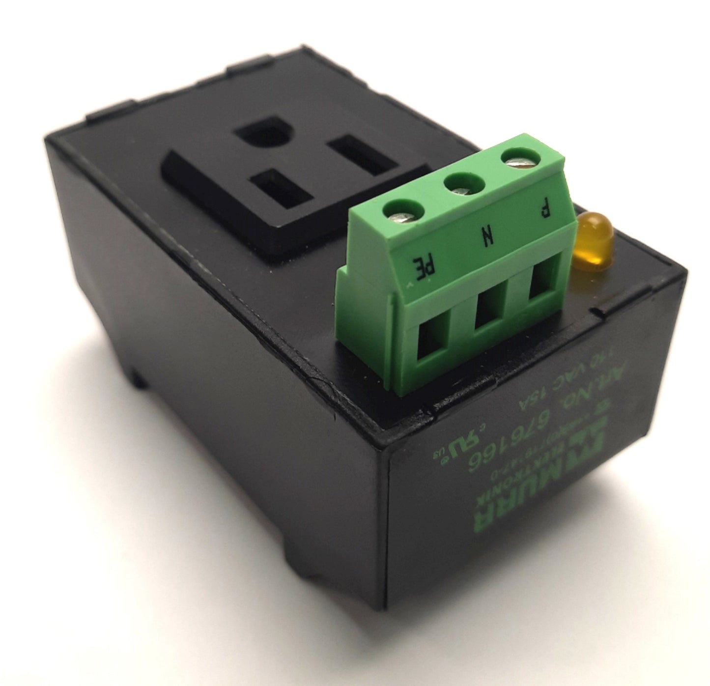 Used MURR Elektronik 676166 MSVD Power Socket NEMA5-15 With LED, 110V AC 15A, DIN