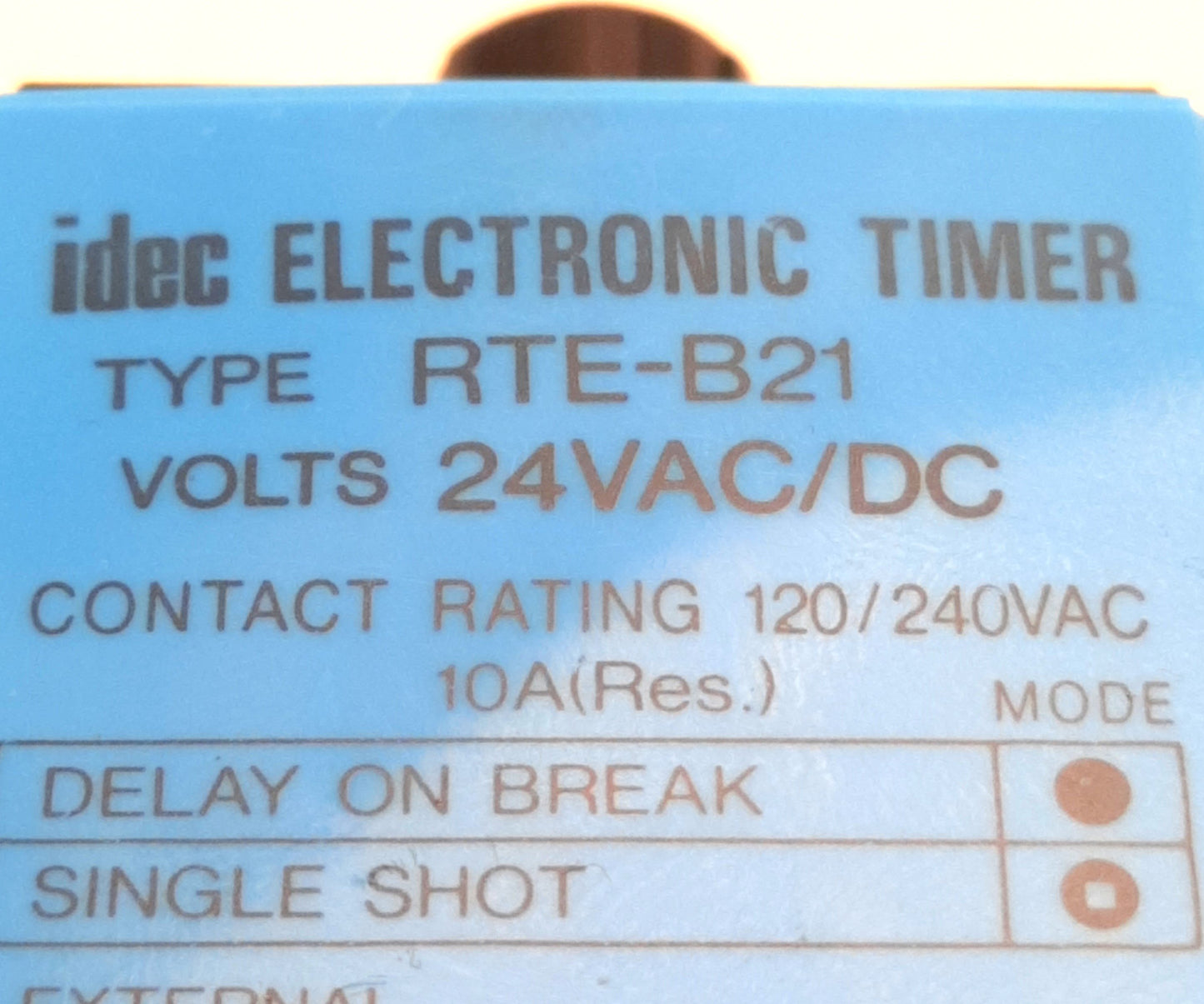 Used Idec RTE-B21 Analog Timer Relay, 24v AC/DC Supply, 120/240v AC 10A Contact