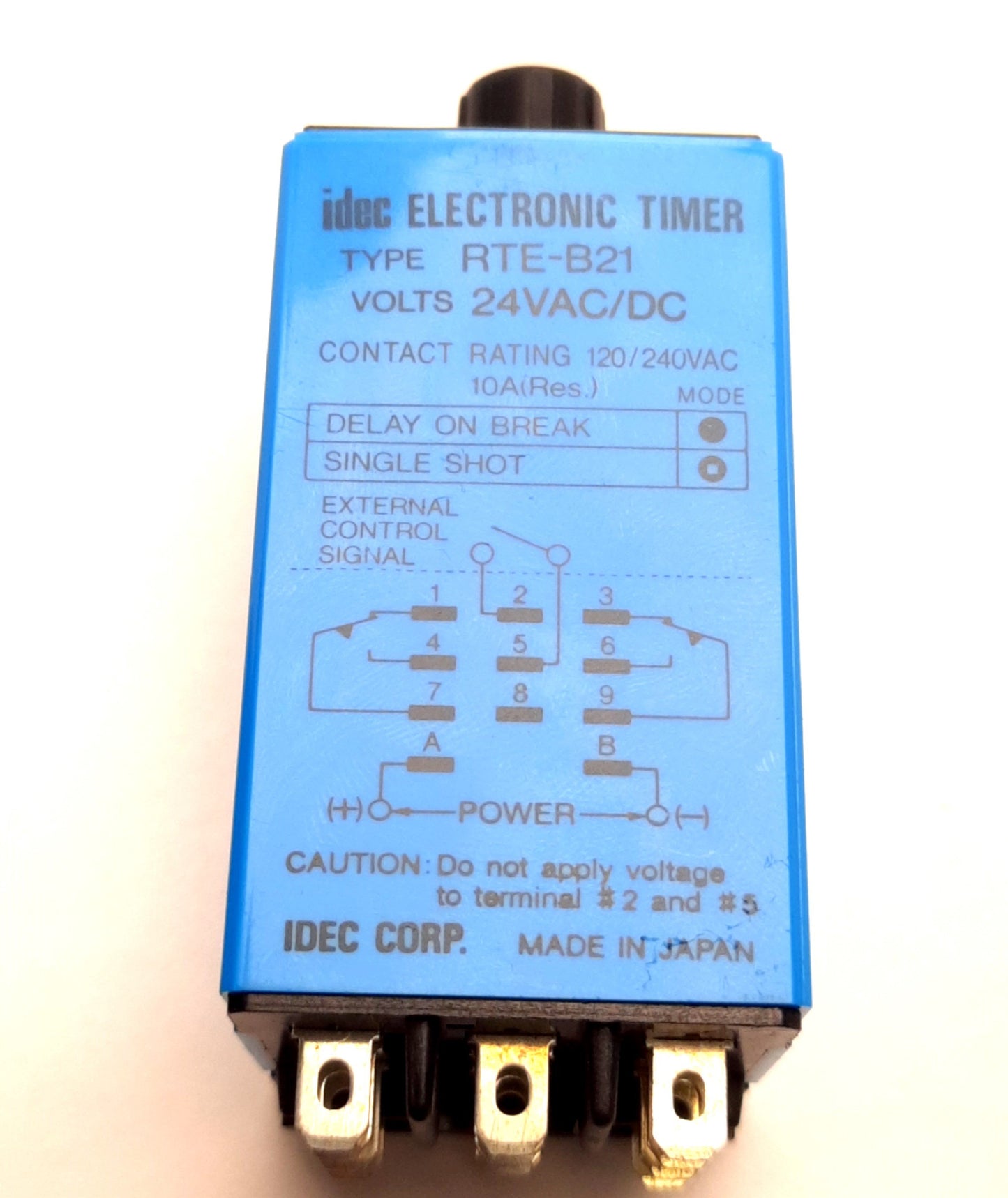 Used Idec RTE-B21 Analog Timer Relay, 24v AC/DC Supply, 120/240v AC 10A Contact