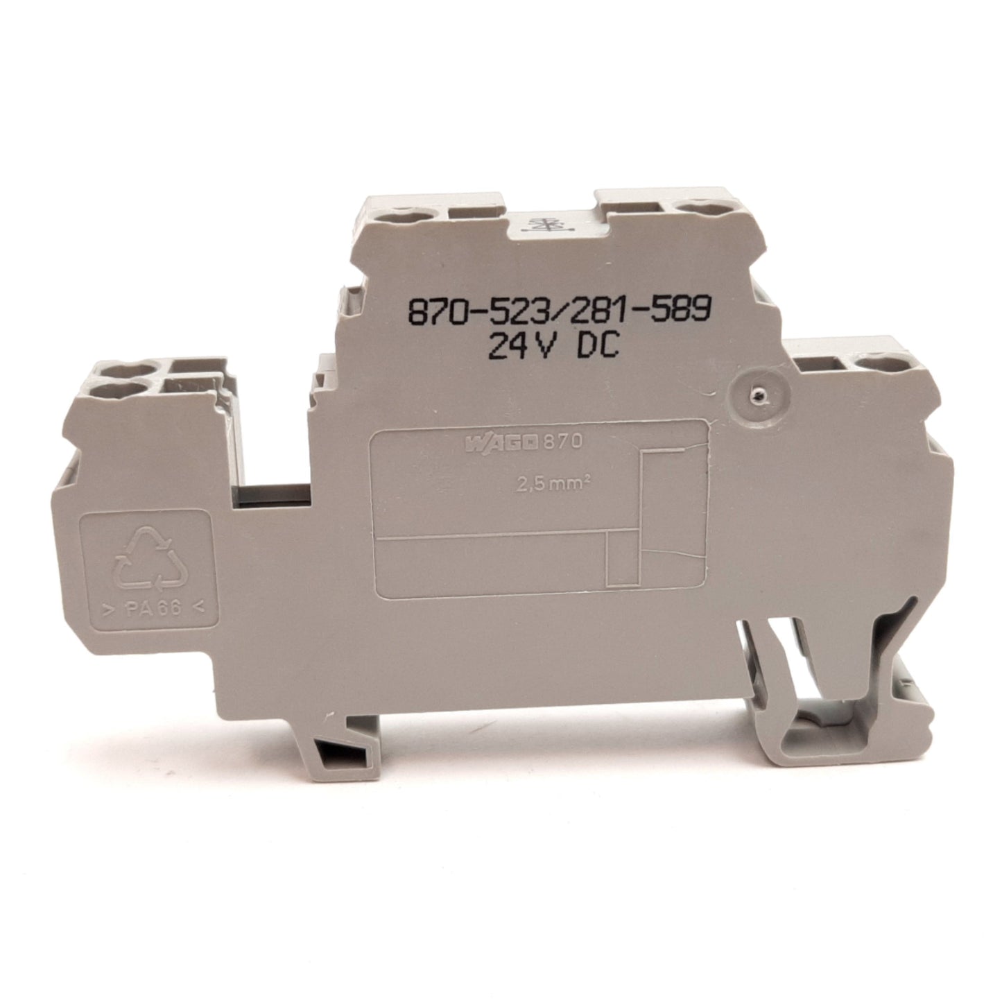 New Wago 870-523/281-589 Terminal Block with Suppressor Diode, Rating: 24VDC