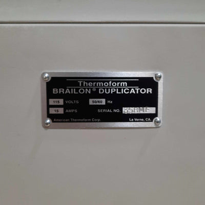Used American Thermoform Brailon Duplicator, 18 5/8 x 13 7/8" Frame, 120VAC 15A