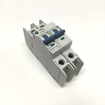 Used Allen-Bradley 1489-A2C070 Miniature Circuit Breaker, 7A, 2-Pole, 480Y/277VAC