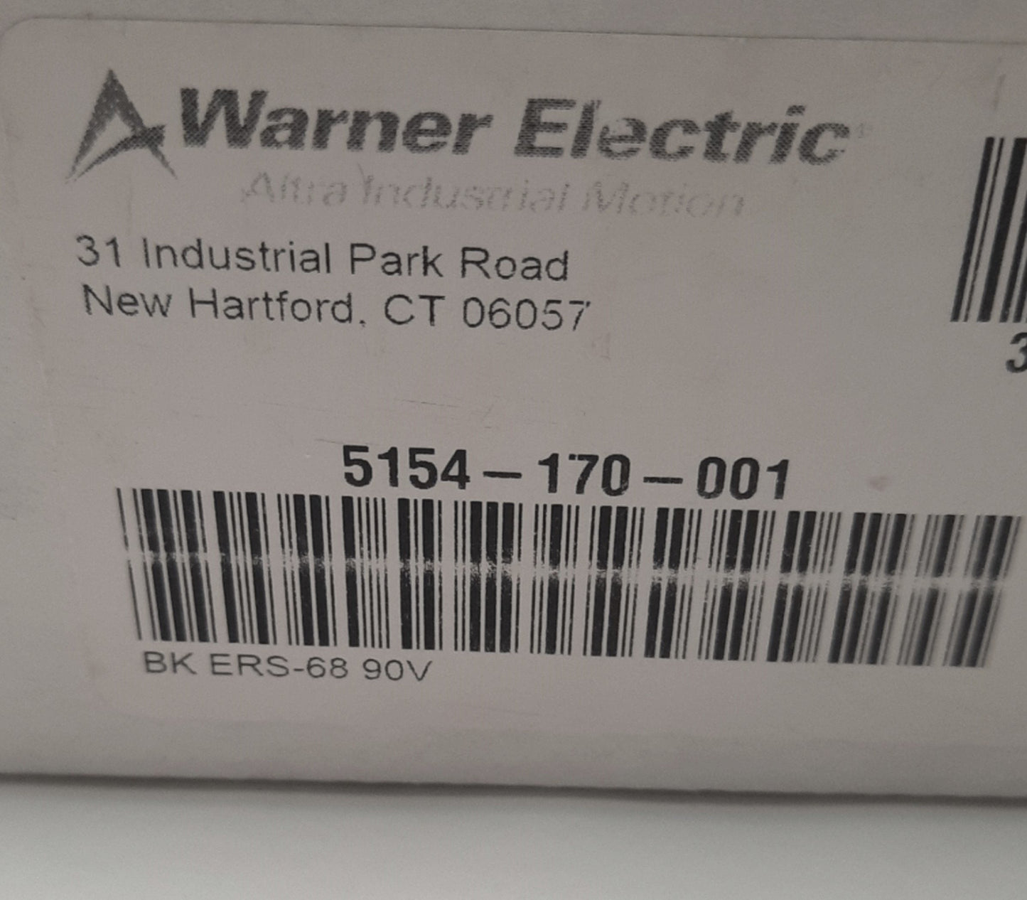 New Warner Electric 5154-170-001 Static Engaged Brake 100Ft-Lb Static, BK ERS-68 90V