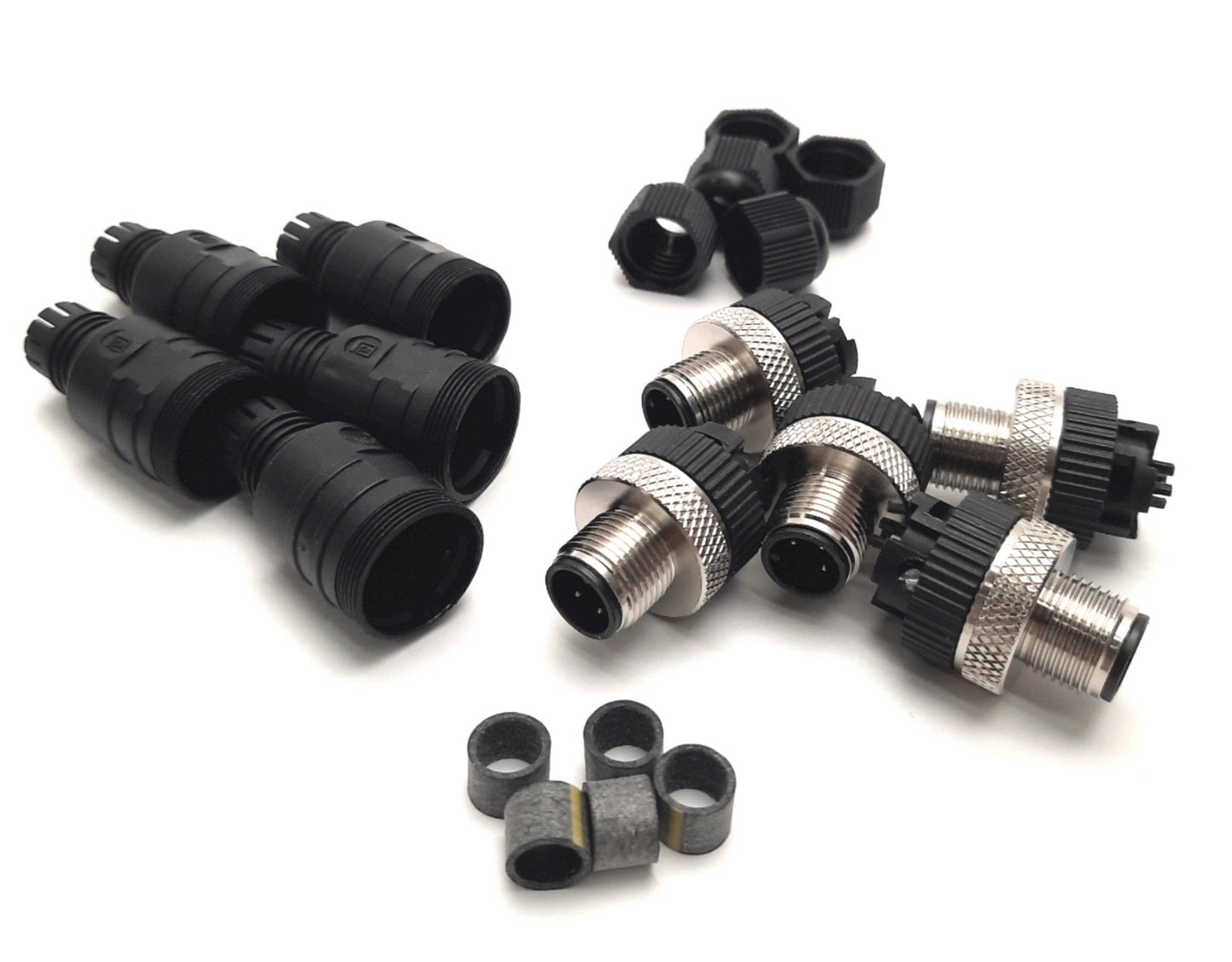 New Lot of 5 Lumberg Automation RSC 3/7 Field Wireable Connector M12 3-Pin, 240V 4A