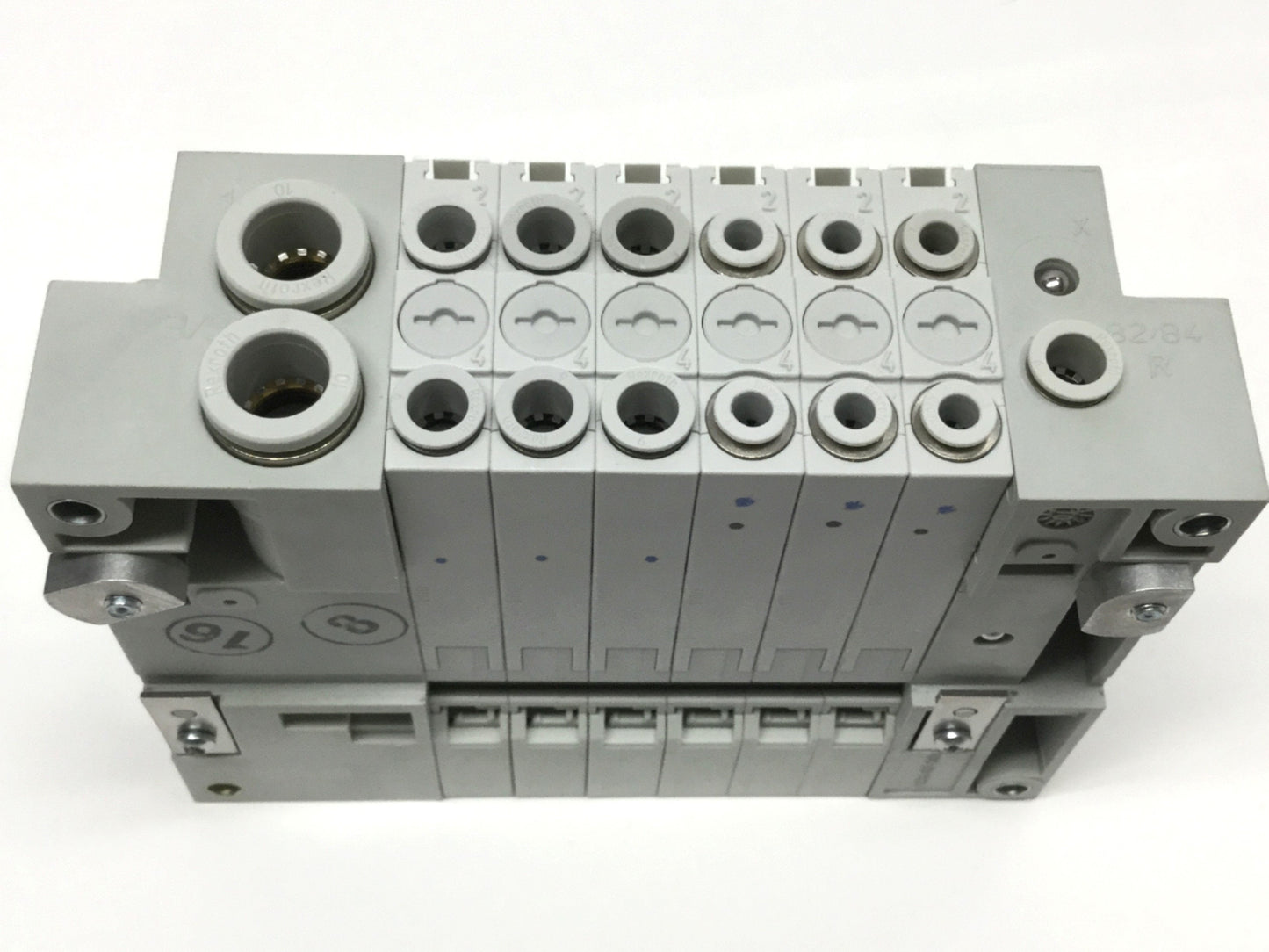 Used Rexroth LS04 D-Sub Manifold w/ 6x Solenoid Valves 5-Port 2-Position, 24VDC Coil